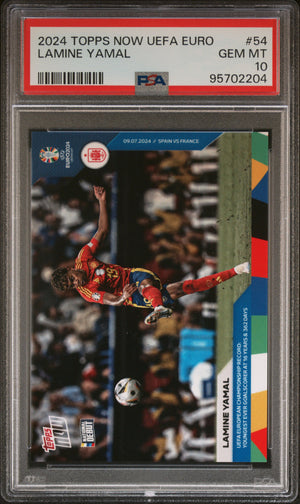 2024 Topps Now Uefa Euro #54 Lamine Yamal PSA 10