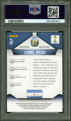 2014 Panini Prizm World Cup #12 Lionel Messi PSA 9