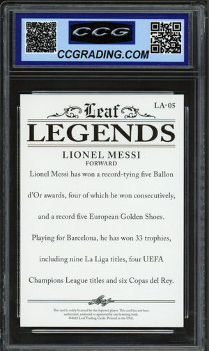 2022 Leaf #LA-05 Lionel Messi CCG 10