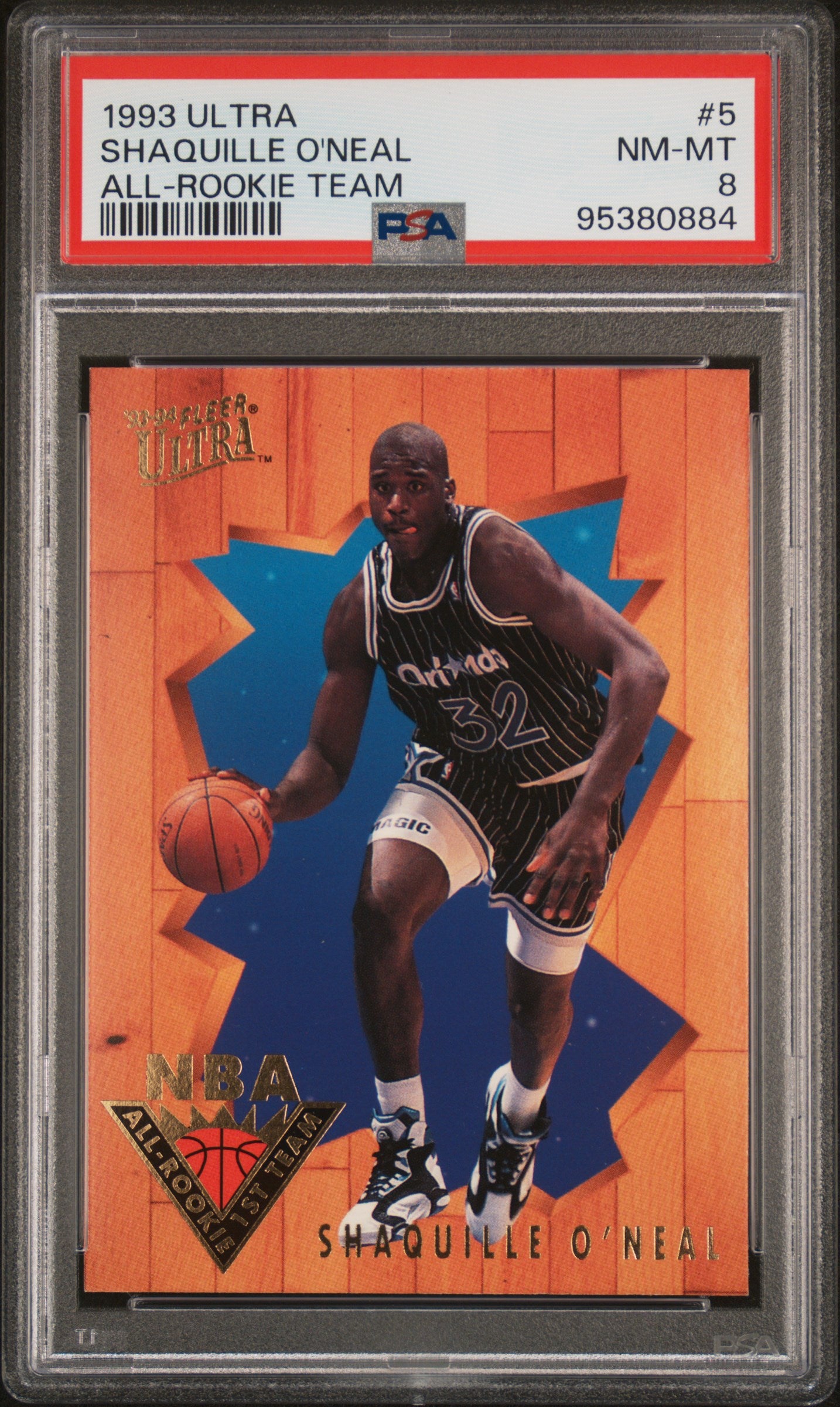 1993 Ultra All-Rookie Team #5 Shaquille O'Neal All-Rookie Team PSA 8