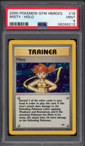 2000 Pokemon Gym Heroes # Misty Holo Trainer PSA 9