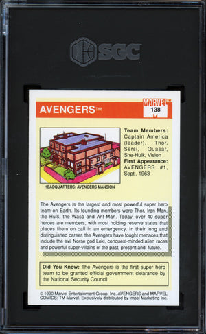 1990 Impel Marvel #138 Avengers SGC 9