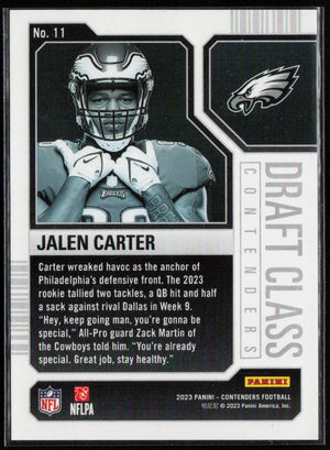 2023 Panini Contenders #11 Jalen Carter Draft Class Contenders Red