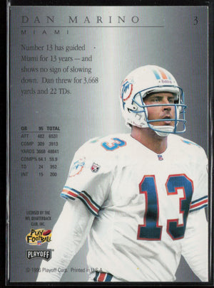 1996 Playoff Trophy Contenders #3 Dan Marino