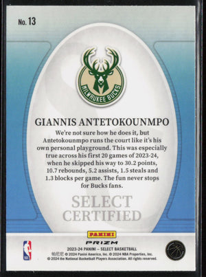 2023-24 Select #13 Giannis Antetokounmpo Tectonic Select Certified