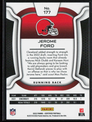 2022 Panini Certified #177 Jerome Ford Mirror Red #/99