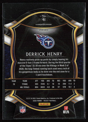 2020 Panini Select #41 Derrick Henry Blue Checkered Die Cut