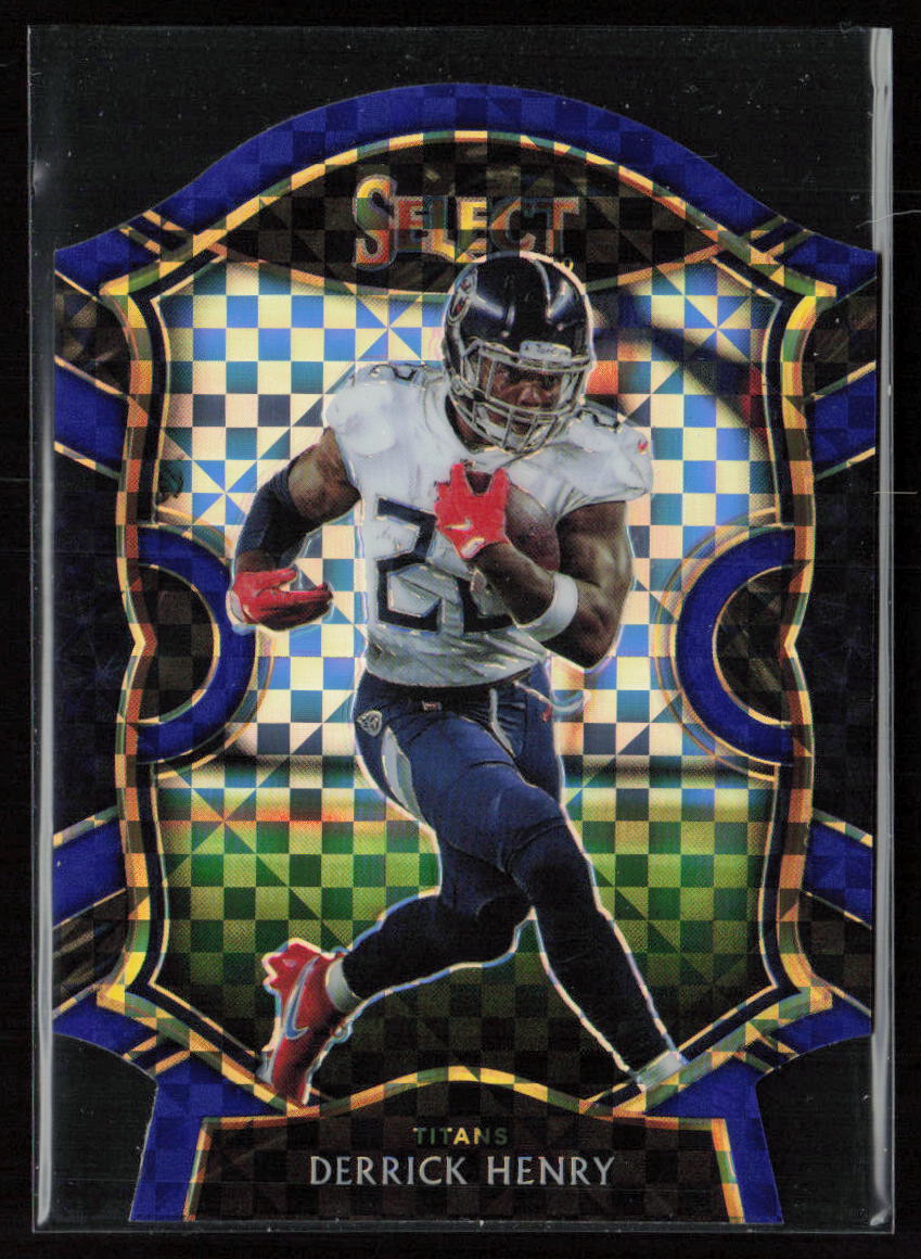 2020 Panini Select #41 Derrick Henry Blue Checkered Die Cut