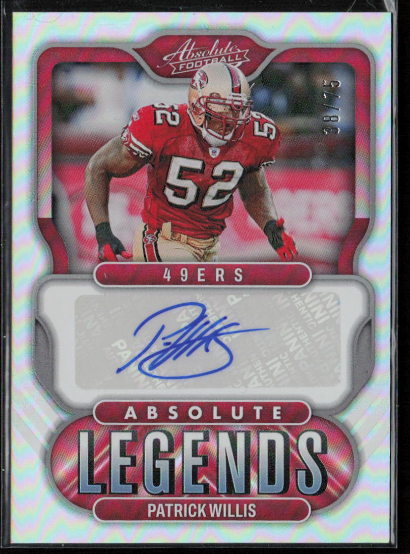 2022 Absolute #AL-PW Patrick Willis Absolute Legends Auto /75