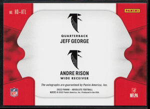 2022 Absolute #HD-ATL Jeff George/Andre Rison Historical Duals Auto /75