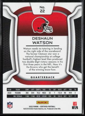 2022 Certified #22 Deshaun Watson /275