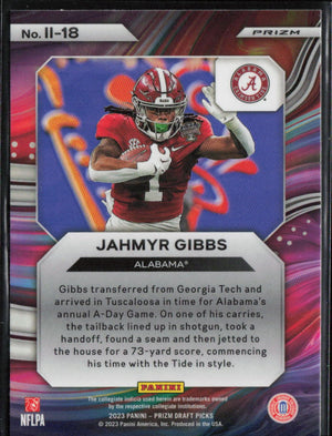 2023 Panini Prizm Draft Picks #11-18 Jahmyr Gibbs Instant Impact Cracked Ice