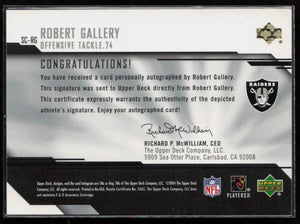 Upper deck #SC-RG Robert Gallery Auto