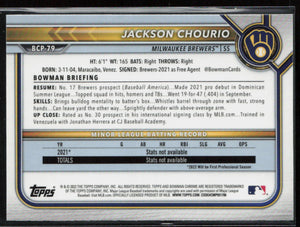 2022 Bowman #BCP-79 Jackson Chourio Chrome Prospects