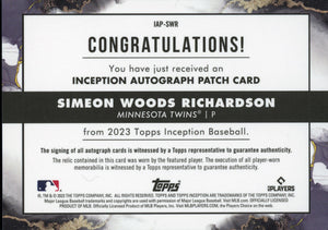 2023 Topps Inception #IAP-SWR Simeon Woods Richardson  Auto Patch /10