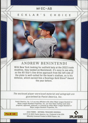 National Treasures # Andrew Benintendi Ecklar's Choice /99