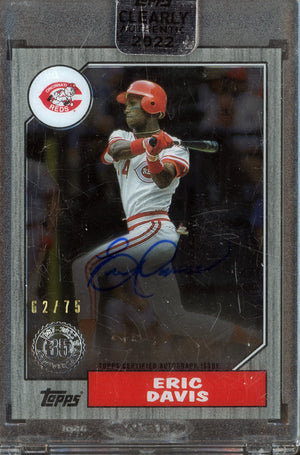 2022 Topps Clearly #87TBA-ED Eric Davis Clearly Auto /75