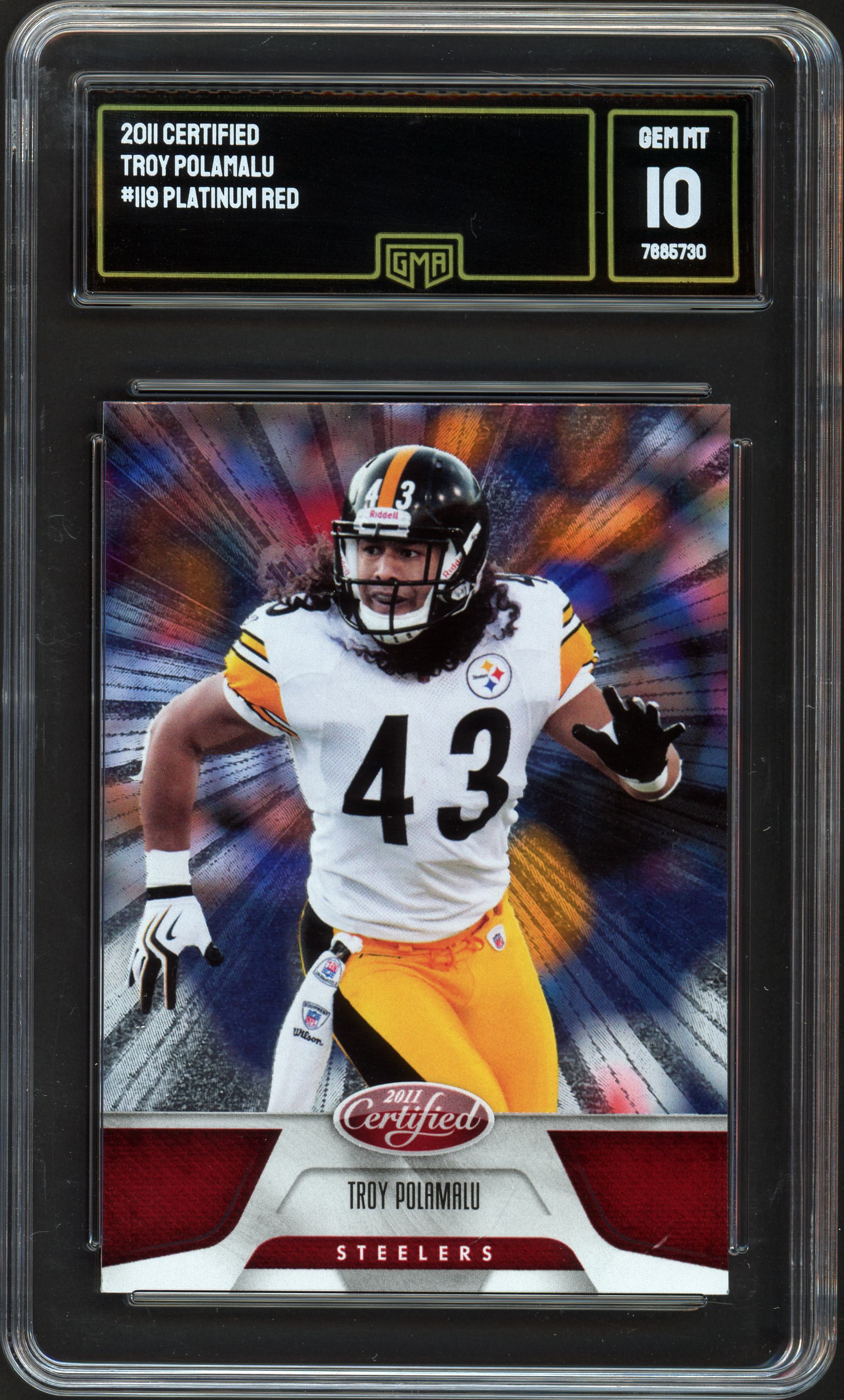 2011 Certified #119 Troy Polamalu Platinium Red GMA 10