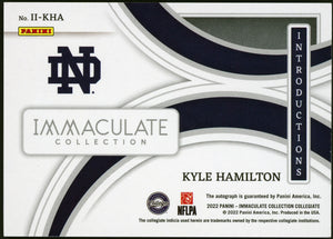 Immaculate #II-KHA Kyle Hamilton Auto /49