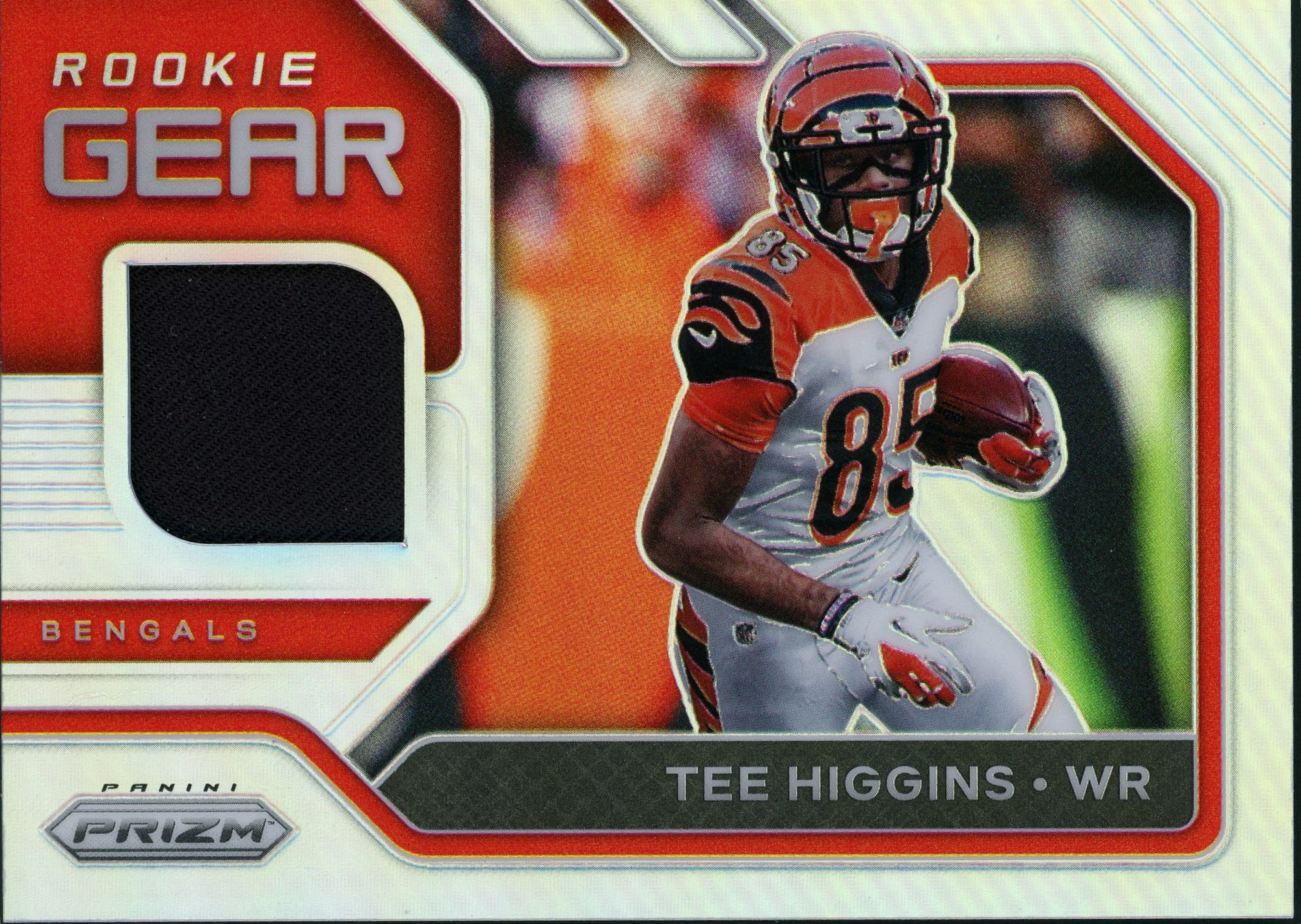 Prizm #17 Tee Higgins Rookie Gear Patch Silver