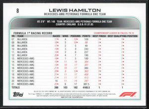 2022 Topps Formula 1 #8 Lewis Hamilton #8 Checkered