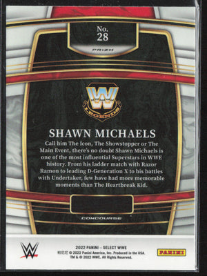 2022 Panini Select WWE #28 Shawn Michaels Tri-Color Prizms