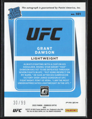 2022 Donruss Optic UFC #101 Grant Dawson Red auto /99