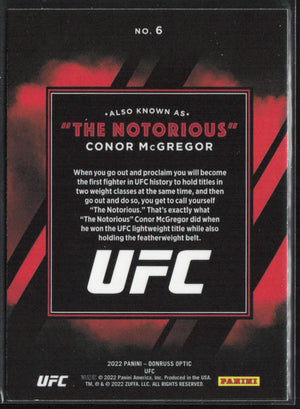 2022 Donruss Optic UFC #6 Conor McGregor Also Known As