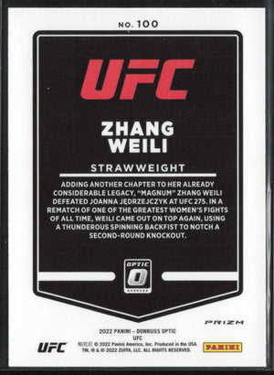 2022 Donruss Optic UFC #100 Zhang Weili Holo