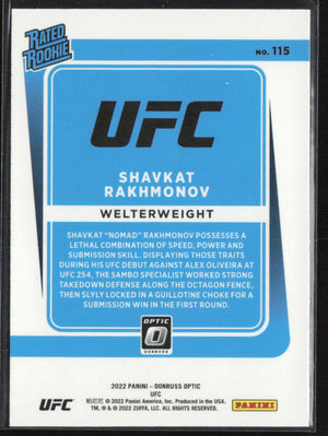 2022 Donruss Optic UFC #115 Shavkat Rakhmonov