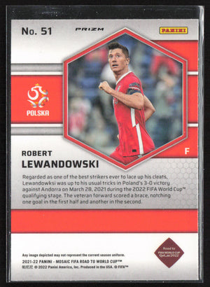 2021-22 Panini Mosaic Road to FIFA World Cup #51 Robert Lewandowski Reactive Red