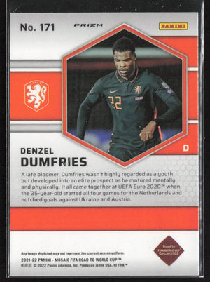 2021-22 Panini Mosaic Road to FIFA World Cup #171 Denzel Dumfries Reactive Red