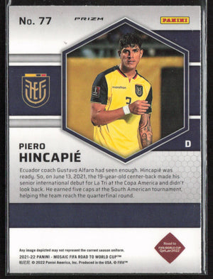 2021-22 Panini Mosaic Road to FIFA World Cup #77 Piero Hincapie reactive Purple