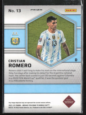 2021-22 Panini Mosaic Road to FIFA World Cup #13 Cristian Romero Reactive RED