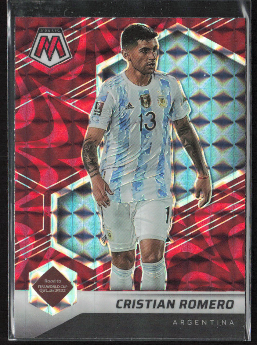 2021-22 Panini Mosaic Road to FIFA World Cup #13 Cristian Romero Reactive RED