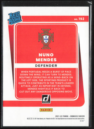 2021-22 Donruss #192 Nuno Mendes