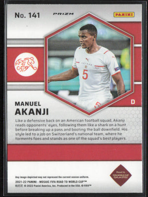 2021-22 Panini Mosaic Road to FIFA World Cup #141 Manuel Akanji Reactive Red