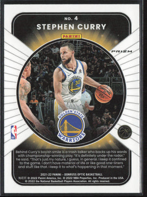 2021-22 Donruss Optic #4 Stephen Curry Winner Stays Holo