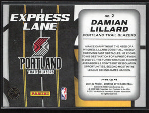 2021-22 Donruss Optic #2 Damian Lillard Express Lane Purple