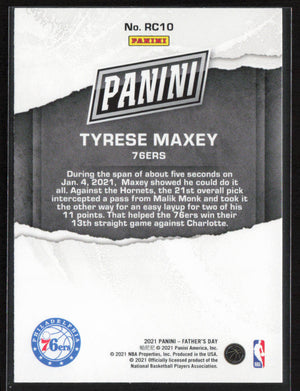 2021 Panini Father's Day #RC10 Tyrese Maxey