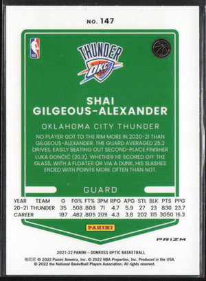 2021-22 Donruss Optic #147 Shai Gilgeous-Alexander Holo