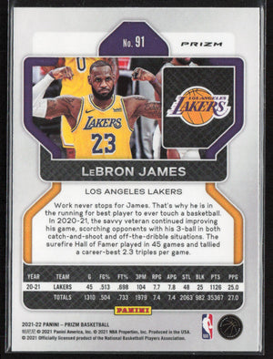 2021-22 Prizm #91 Lebron James Pink Cracked Ice