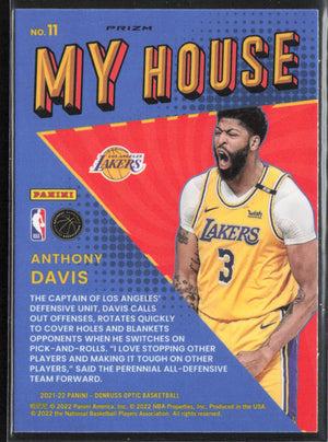 2021-22 Donruss Optic #11 Anthony Davis My House Holo