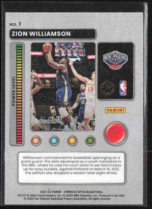 2021-22 Donruss Optic #1 Zion Williamson T-Minus 3...2...1...