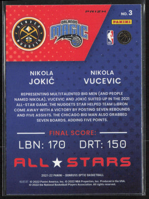 2021-22 Contenders Optic #3 Nikola Jokic/ Nikola Vucevic