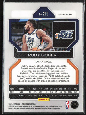 2021-22 Panini Prizm #239 Rudy Gobert Green