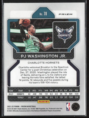 2021-22 Panini Prizm #78 PJ Washington Jr. Pink Ice