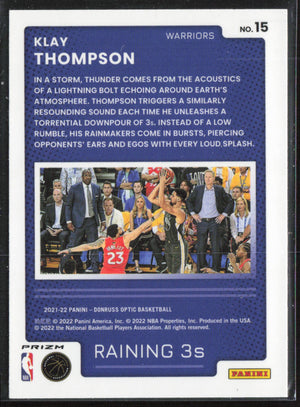 2021-22 Donruss Optic #15 Klay Thompson