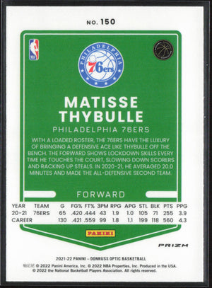 2021-22 Donruss Optic #150 Matisse Thybulle Holo