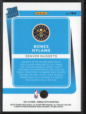 2021-22 Donruss Optic #194 Bones Hyland